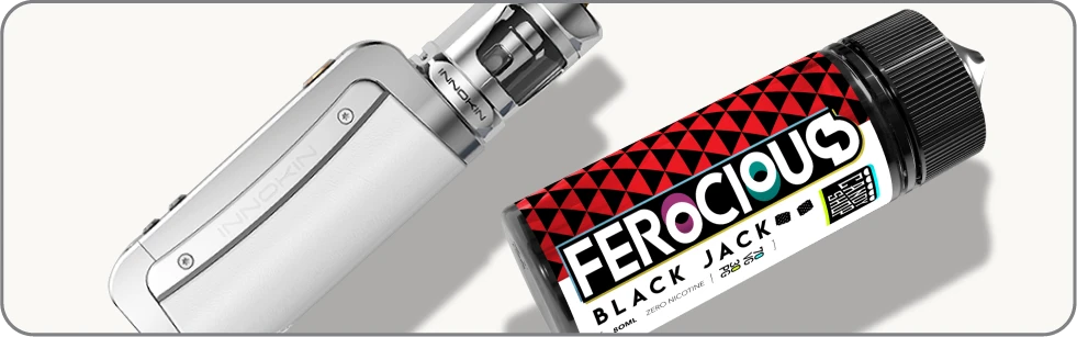 Innokin Coolfire Z80 Nex vape kit paired with Ferocious E-Liquid